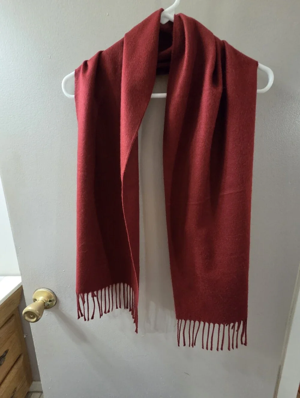 Authentic Christian Dior Monesieur Elegant Burgundy Fringed Scarf. 57